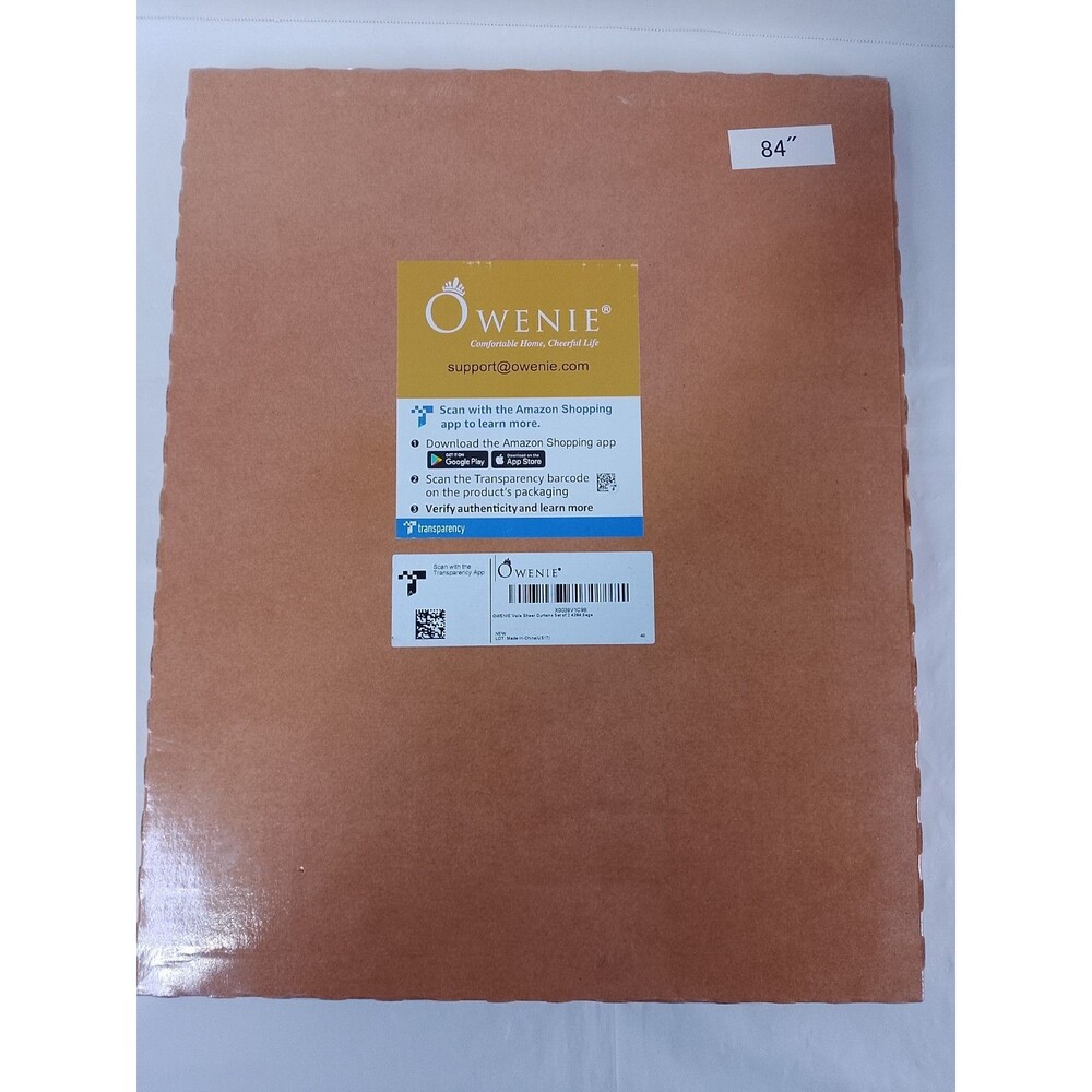 OWENIE Sheer Window Curtain Panels 2 Pack 84" Long New Open Box Sage